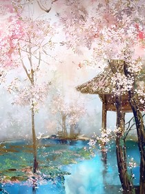 一川繁夏柳絮碧 