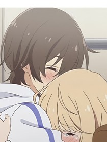轻轻吻她的脸颊