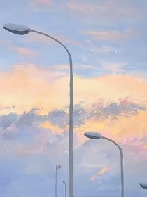 晚风里的他