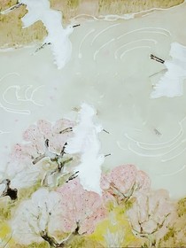 凌花镜里桃花笑