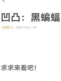 凹凸：黑蝙蝠