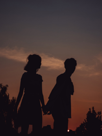 携手夕阳