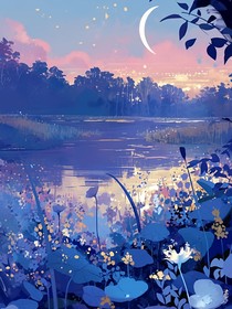 青鄰月下
