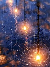 雨下荧光棒