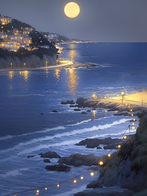 黄昏的海湾