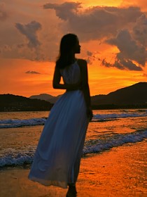 残落的夕阳