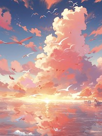 他好似天空中的云