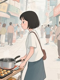 网吧之店2：小吃街上了章鱼小丸子