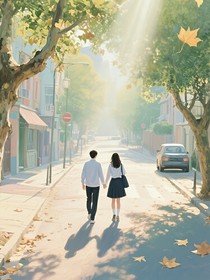 落叶的街