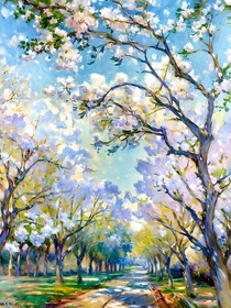 寒风吹过蓝花楹