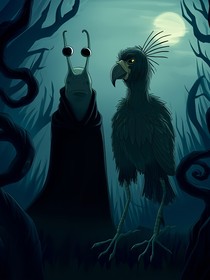 惊悚夜蜗牛与黄鹂鸟