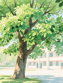 香樟树与旧课桌