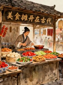 美食攤開在古代