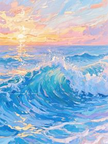 海洋和夕陽