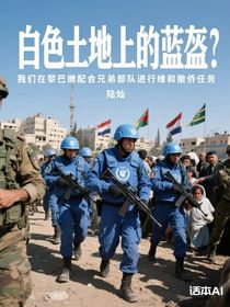 白色土地上的蓝盔