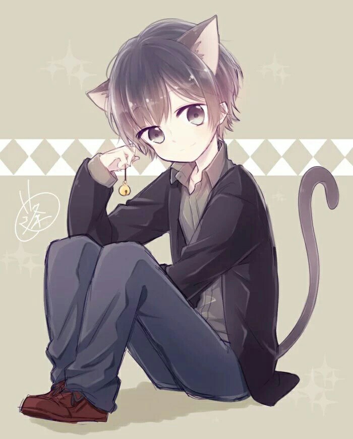 Anime guy with cat ears