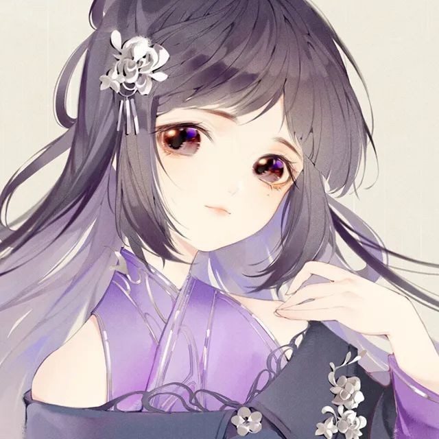 出单:紫衣古风女子头像