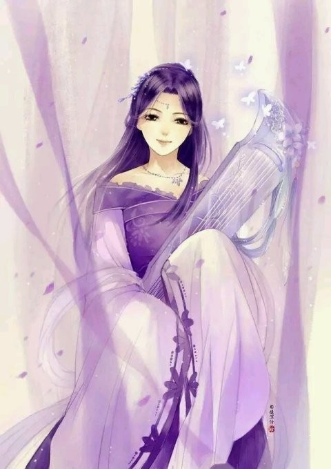 出单:紫衣古风女子头像