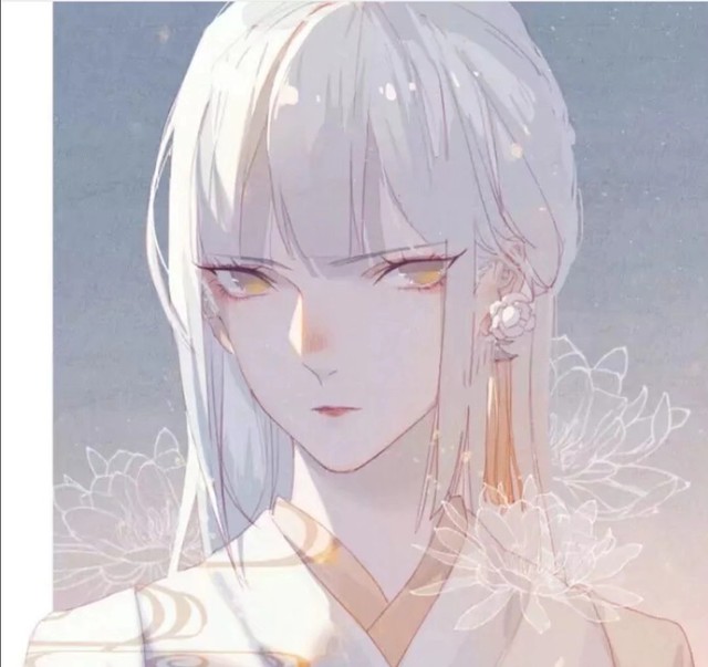 出单:银发紫瞳动漫女(唯美古风)