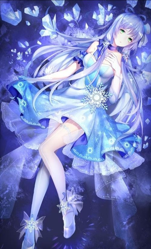 21.蓝色高冷系动漫少女图