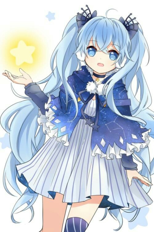 蓝色头发初音未来图片库