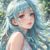 浅蓝色头色的神密少女