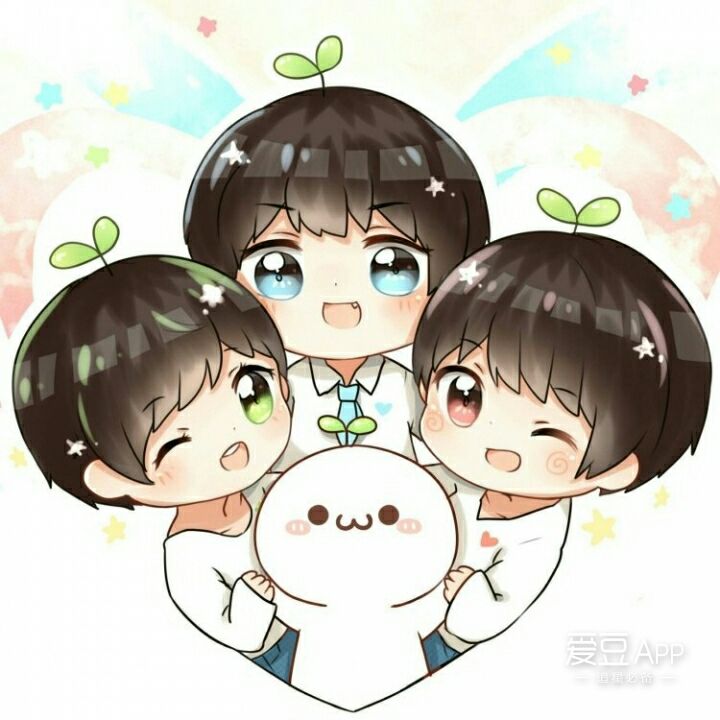 给大家分享几张tfboys的动漫图片