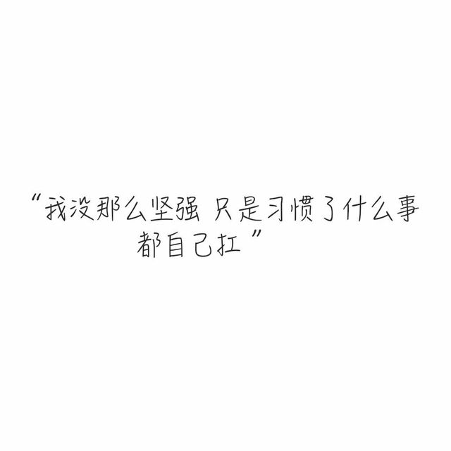 "我没那么坚强,只是习惯了什么都自己抗."