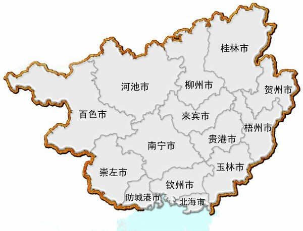 华南地区—广西壮族自治区-中国各省地图-话本小说网