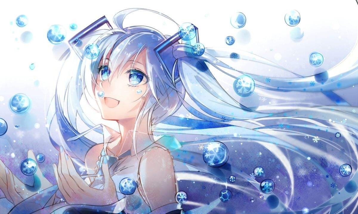 蓝色头发动漫女生