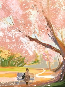 樱花树下的我