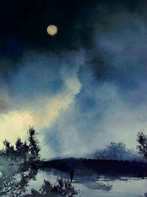 他同她