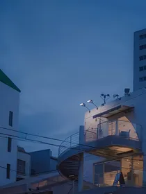 烟灰蓝的雨道