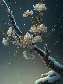 飘雪落梅，故人不归