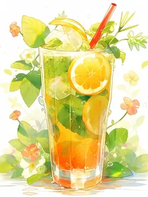 鲜橙青柠茶