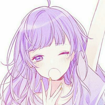 紫色头像少女心卡通图片