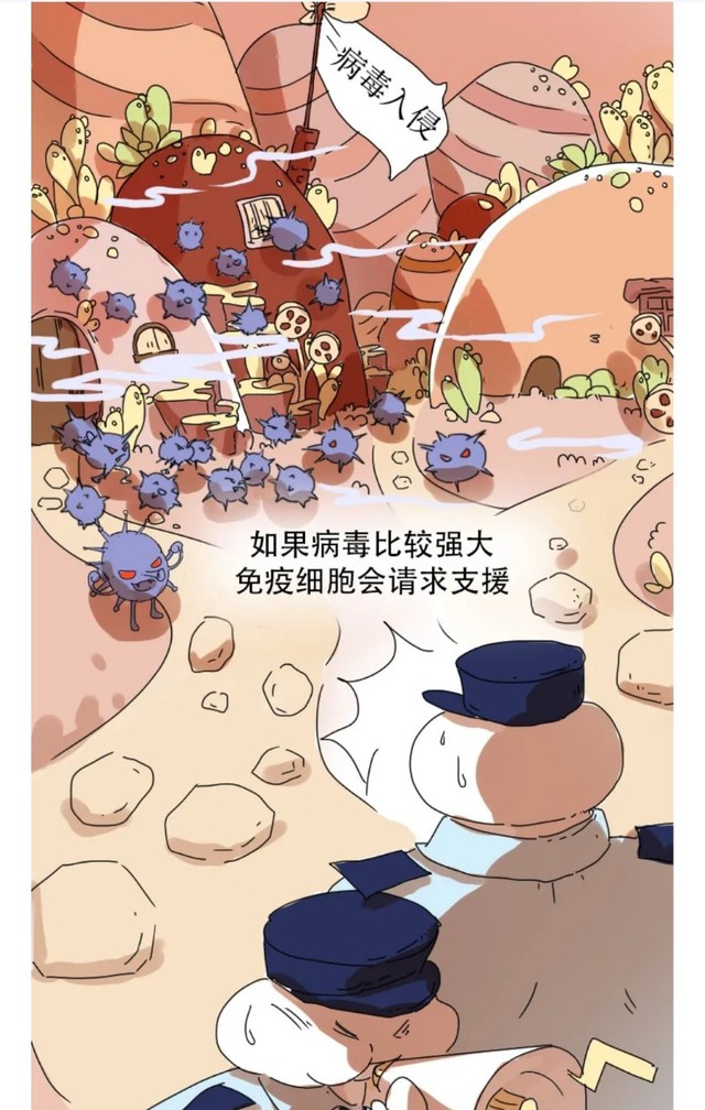 免疫细胞和病毒斗争全过程手绘