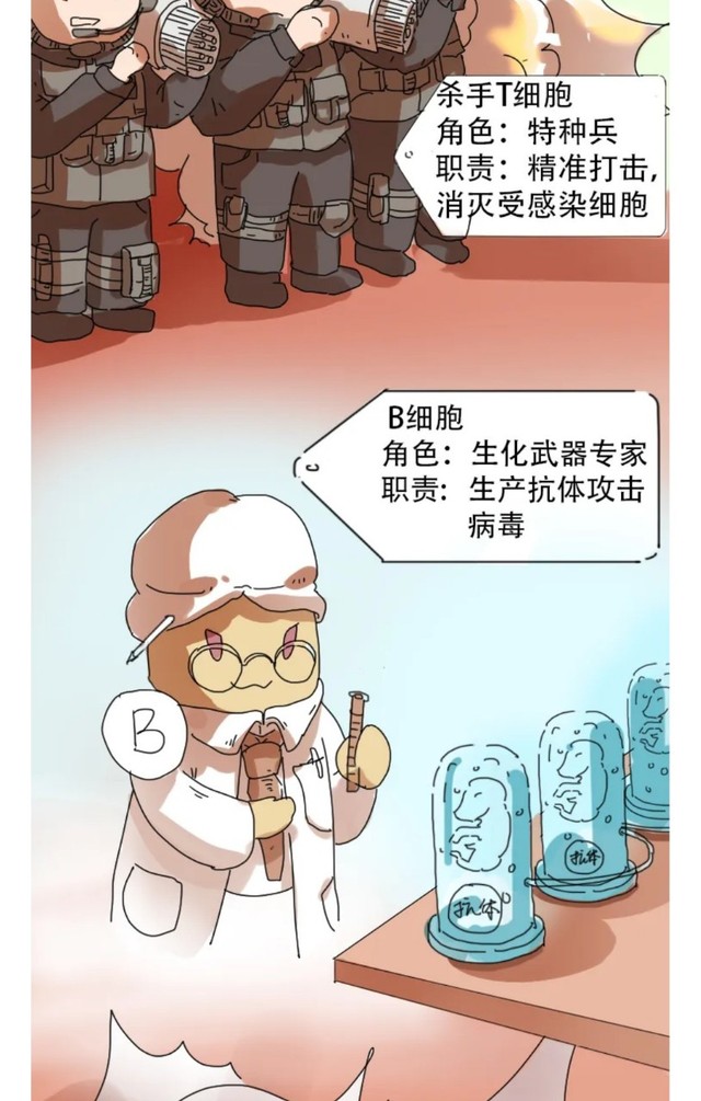 免疫细胞和病毒斗争全过程手绘