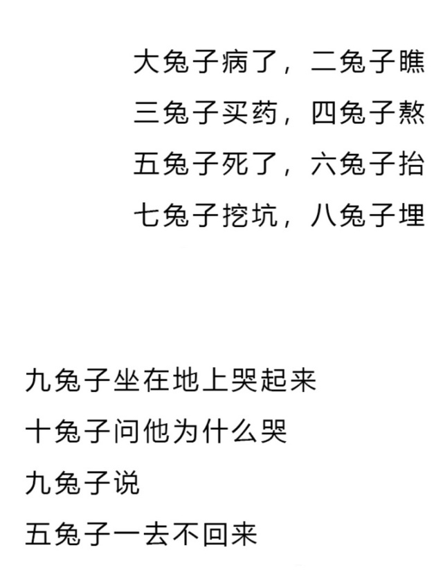第一章—话说《十只兔子》-话说那些年我们背过的顺口溜(童谣)-话本