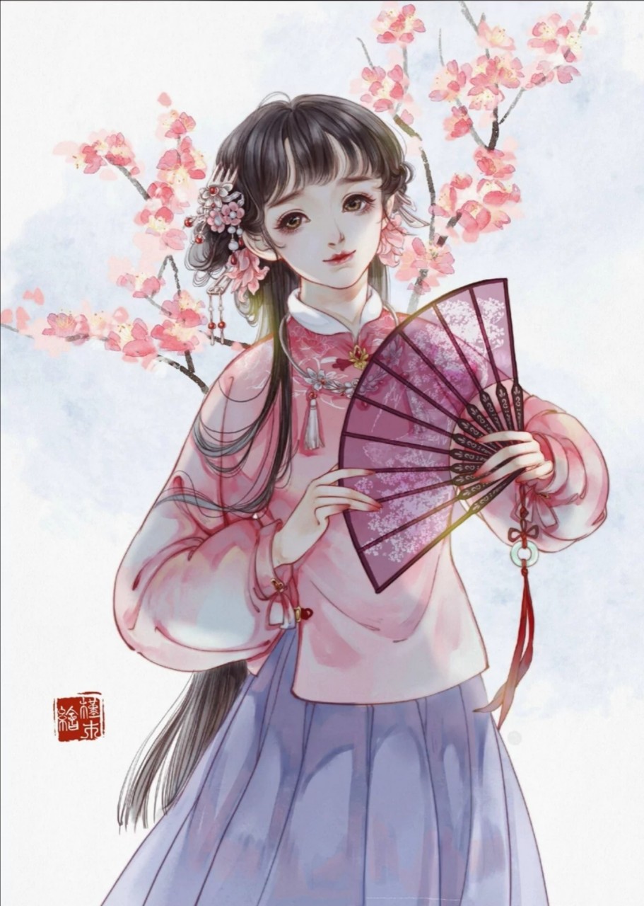 出单:樱花粉古装少女