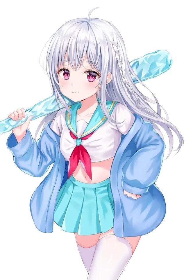 白发紫眸动漫女