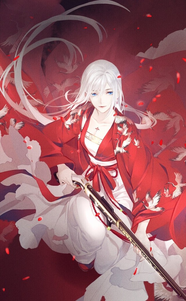 出单动漫古风拿剑女孩图