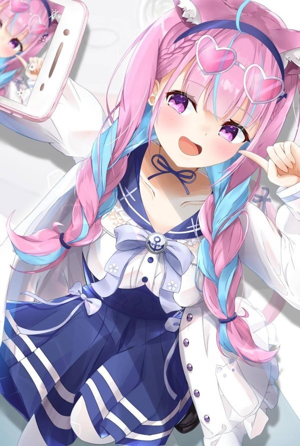 长发飘飘双马尾