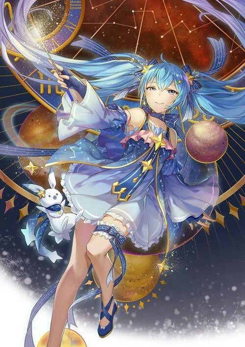 蓝色头发初音未来图片库