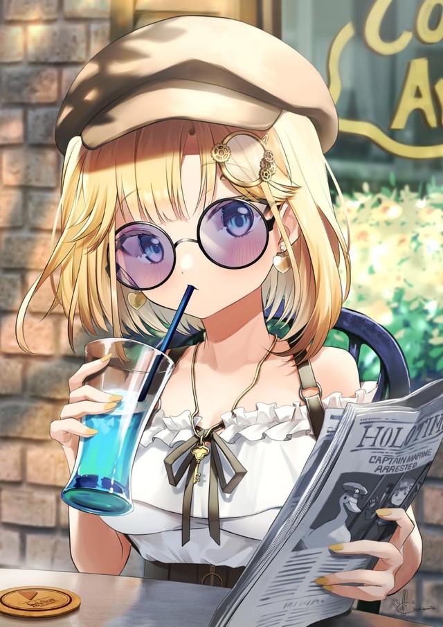 出单:拿奶茶的动漫少女