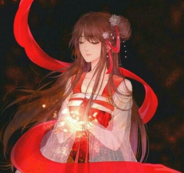 出单动漫红色古风女头天羽茱奈