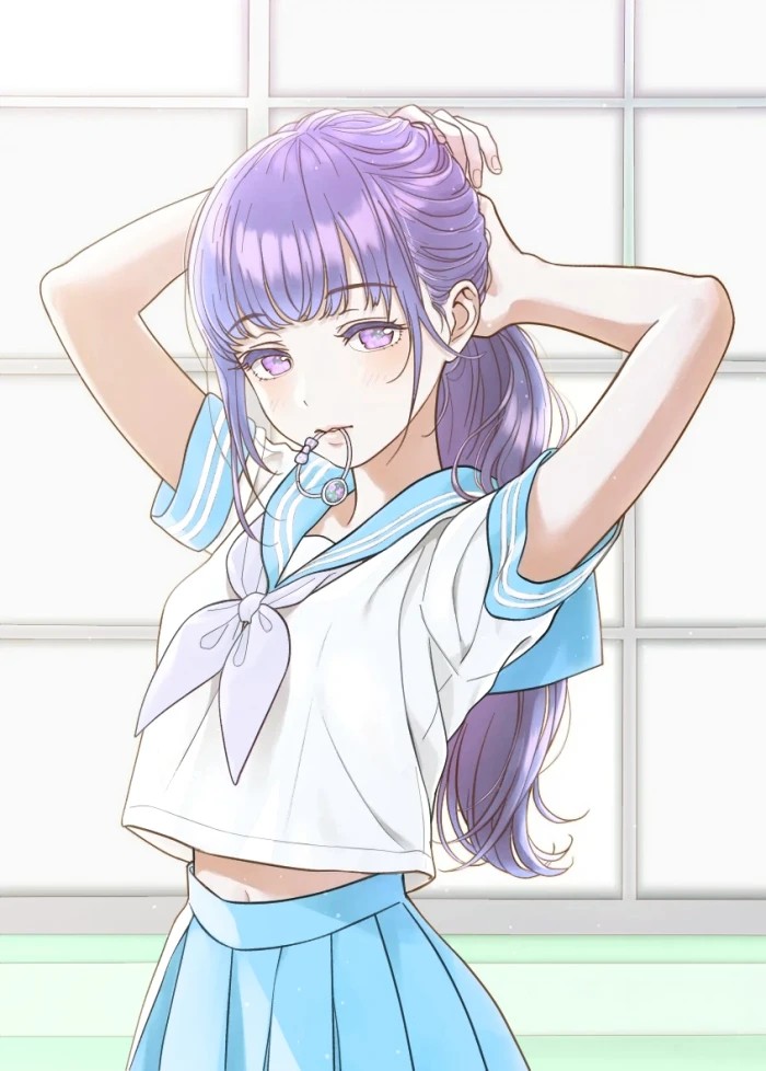 动漫紫发少女