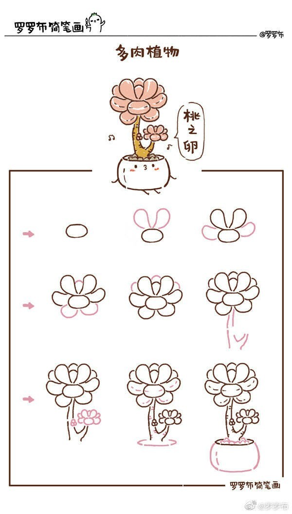多肉简笔画你,值得拥有