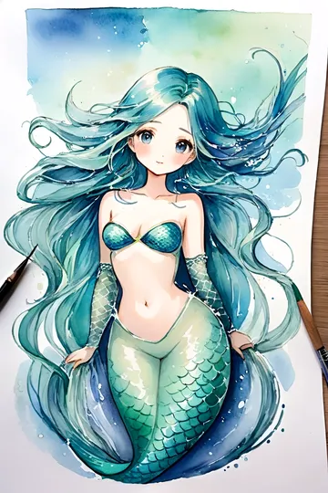 美人鱼图片AI