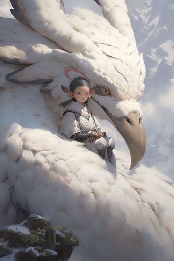 云颠乘坐巨鸟的女孩